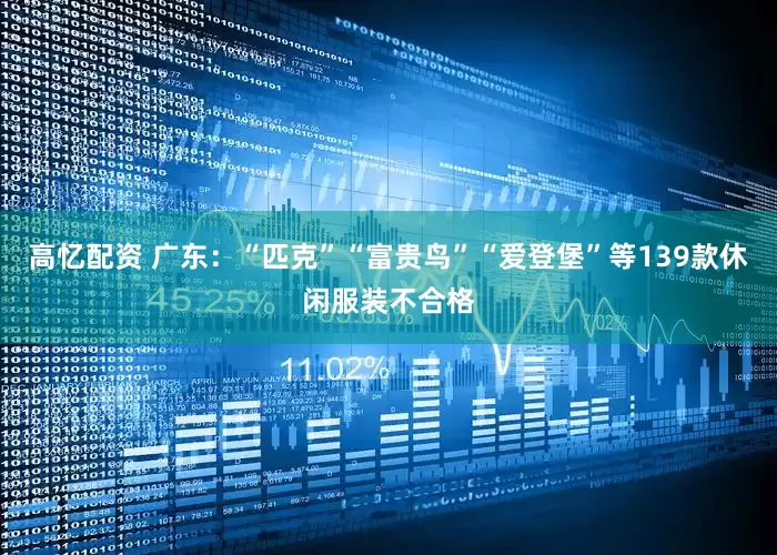 高忆配资 广东：“匹克”“富贵鸟”“爱登堡”等139款休闲服装不合格